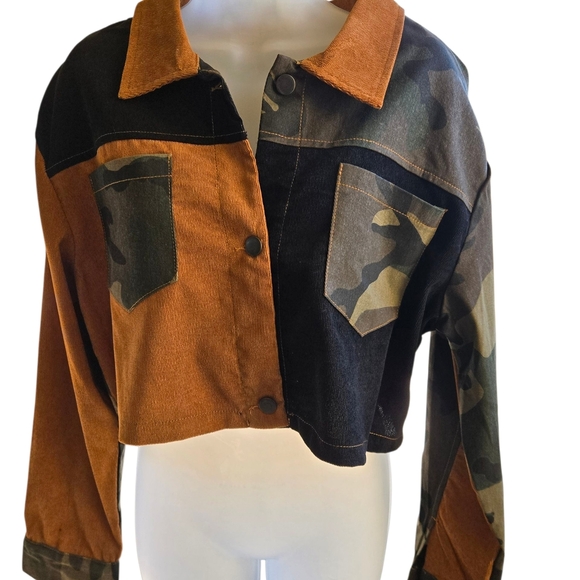 SHEIN Camouflage and Brown Utility Jacket - Picture 1 of 13